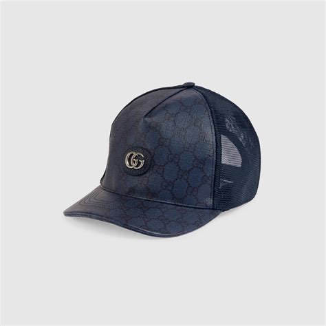 Casquette en toile GG Supreme en bleu et bleu foncé 